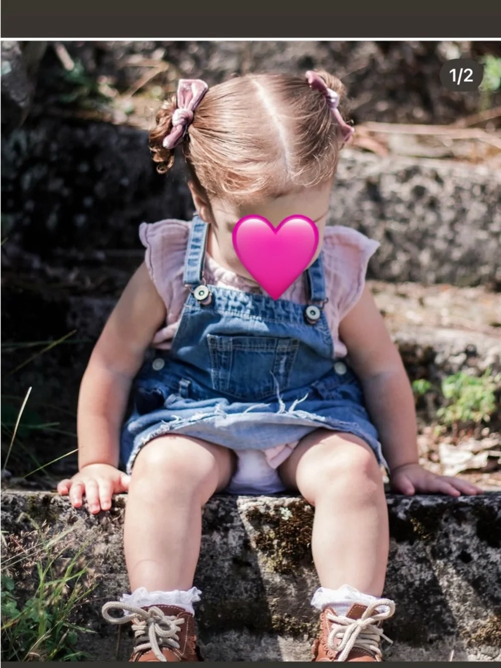 Zara Blue Denim Overall Skirt with Pink Stripe Tee